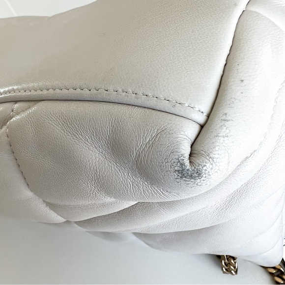 Authentic YSL Saint Laurent Small Leather Puffer Shoulder Bag in Crema Soft - Picture 9 of 16